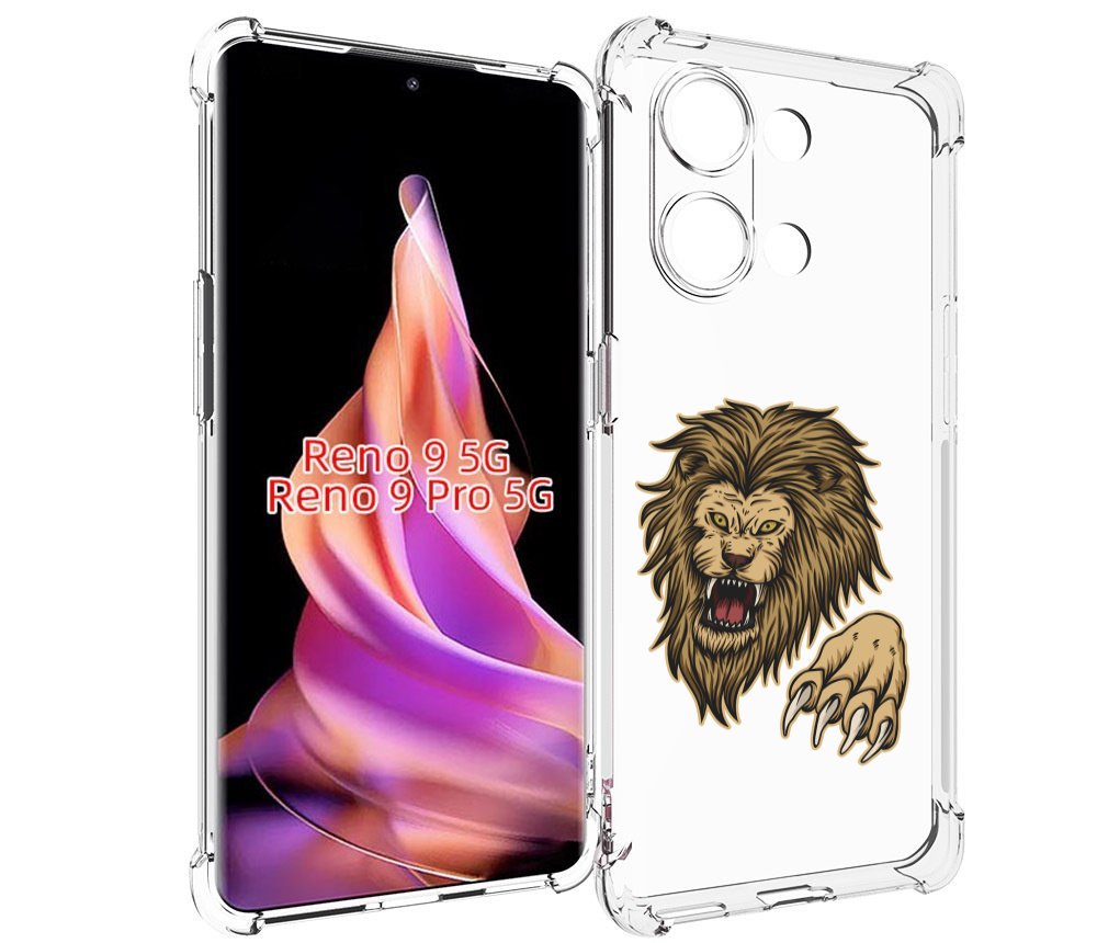 

Чехол MyPads Лев-завоеватель мужской для Oppo Reno 9/Reno 9 Pro, Прозрачный, Tocco