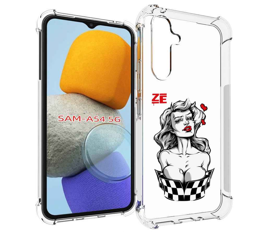 

Чехол MyPads черно белая девушка с красными губами женский для Samsung Galaxy A54, Tocco