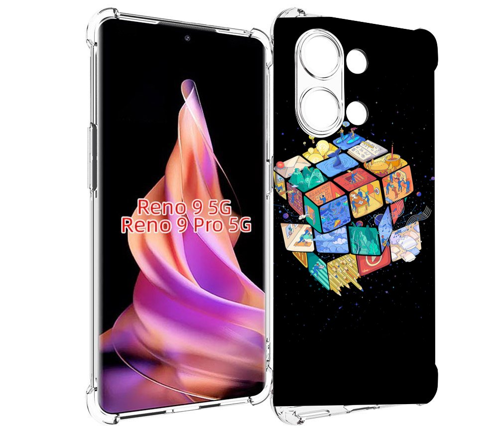 

Чехол MyPads Кубик-Рубика для Oppo Reno 9/Reno 9 Pro, Прозрачный, Tocco