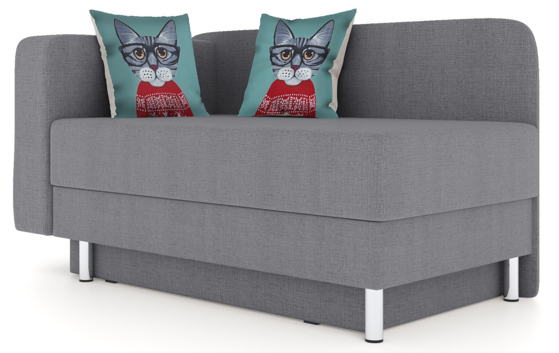 

Кушетка ОБСТАНОВКА.РУ Леон левый, Textile Grey Кот Василий, Леон