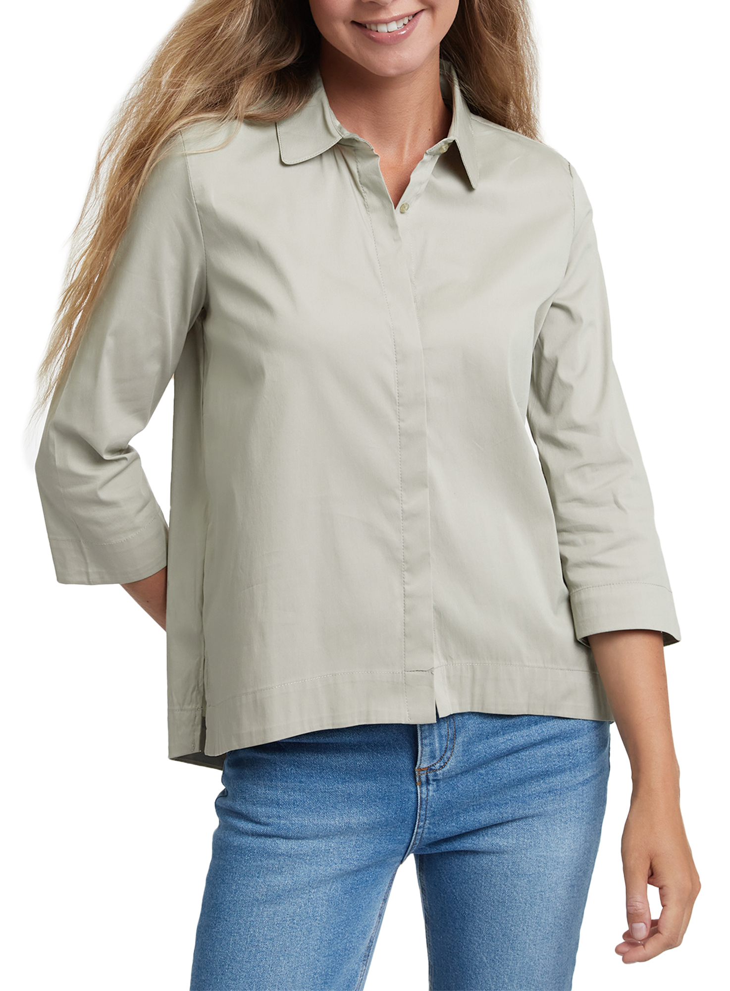 

Рубашка женская oodji 13K11002-1B зеленая 44 EU, 13K11002-1B