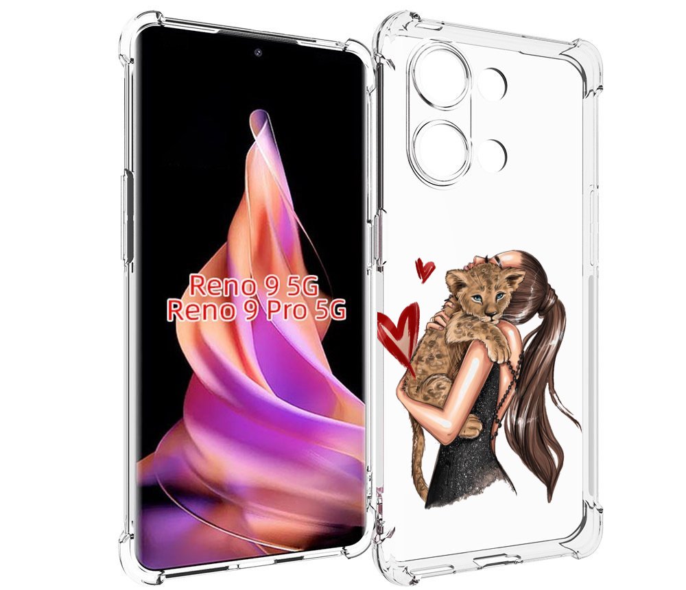 

Чехол MyPads Кошачья-любовь для Oppo Reno 9/Reno 9 Pro, Прозрачный, Tocco