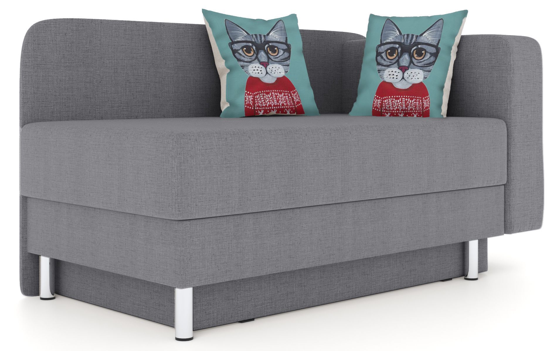 

Кушетка ОБСТАНОВКА.РУ Леон правый Textile Grey Кот Василий, Леон