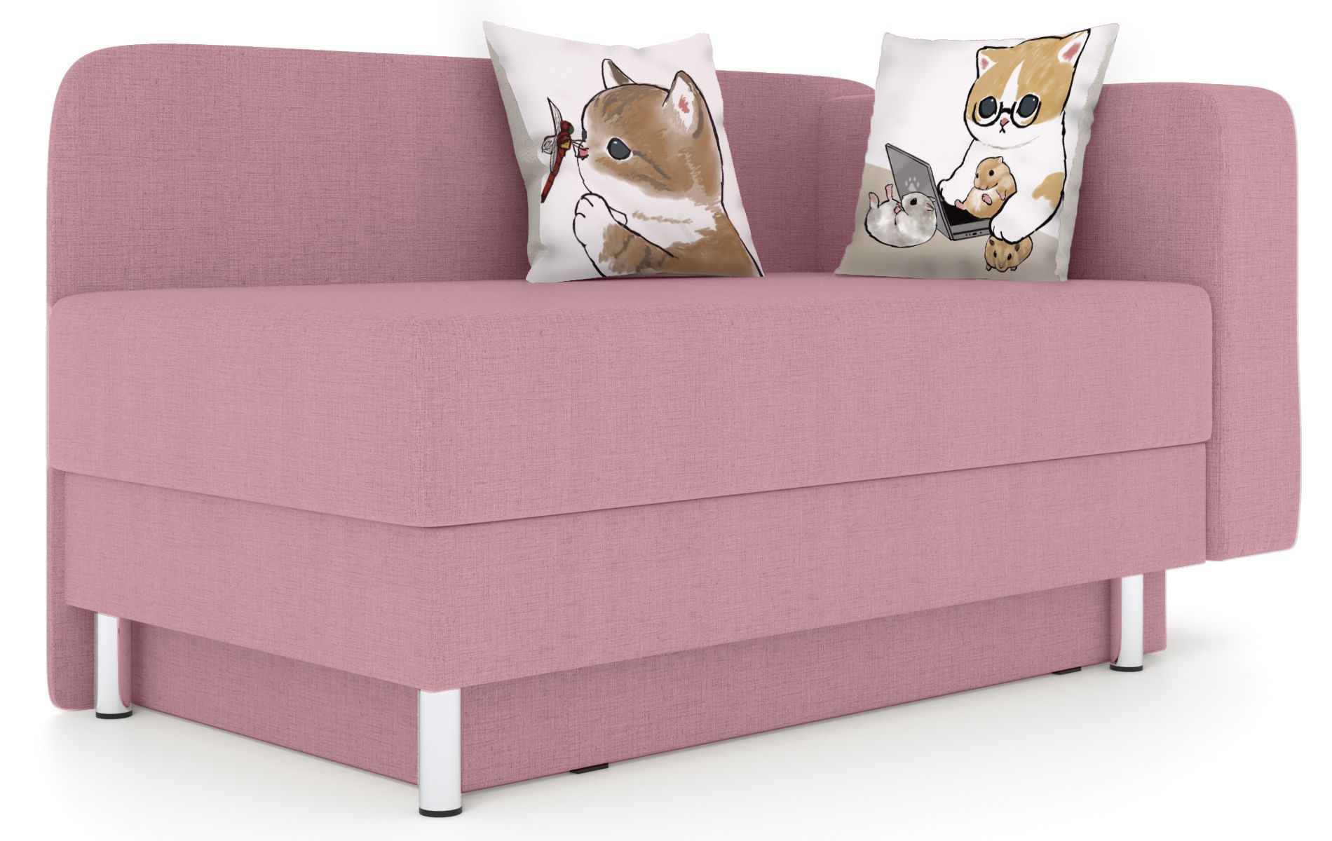 

Кушетка ОБСТАНОВКА.РУ Леон правый Textile Rose Котенок Лапочка, Леон