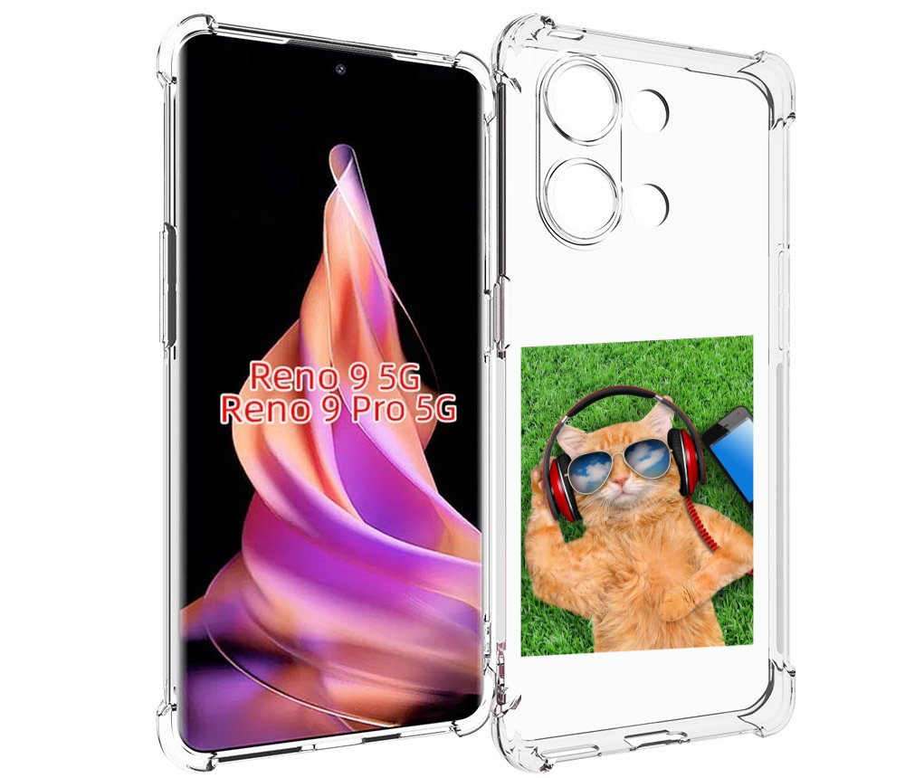 

Чехол MyPads Кот-кайфарик для Oppo Reno 9/Reno 9 Pro, Прозрачный, Tocco