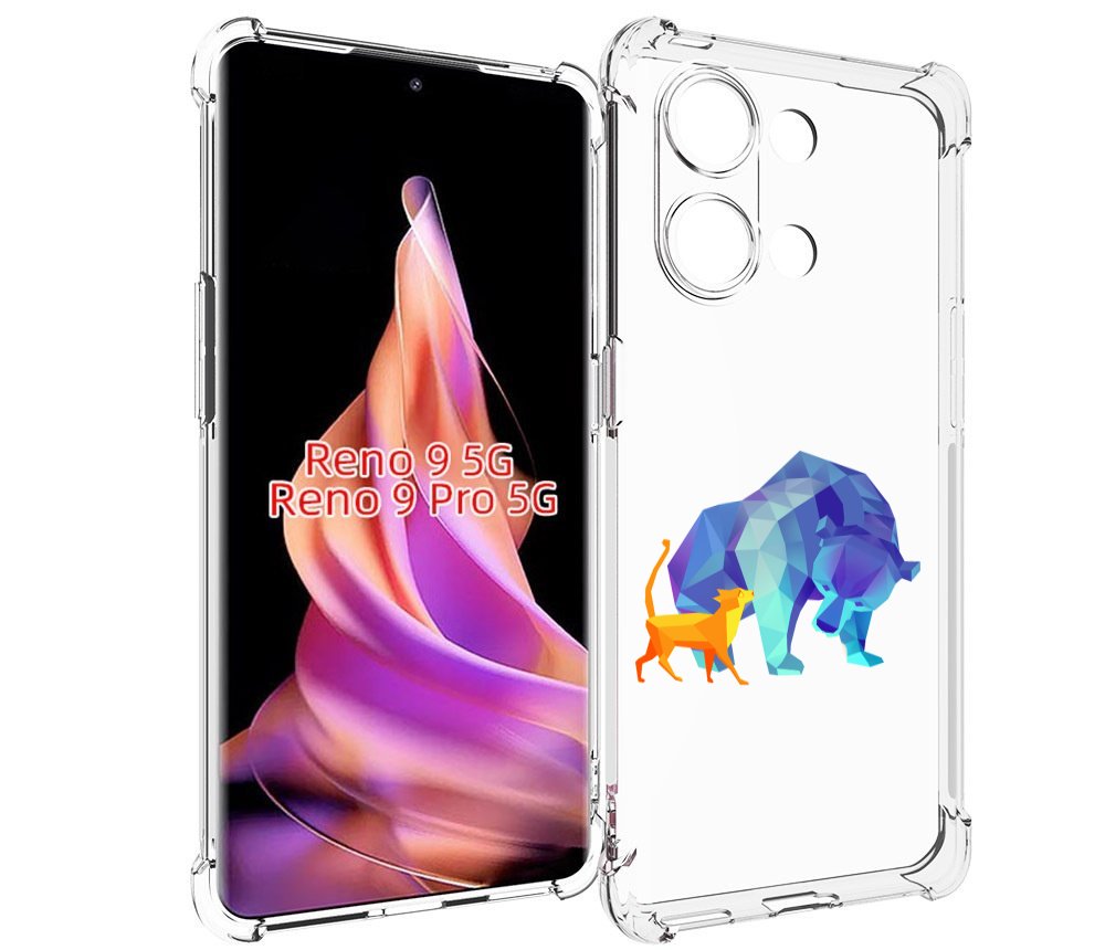 

Чехол MyPads Кот-и-медведь для Oppo Reno 9/Reno 9 Pro, Прозрачный, Tocco