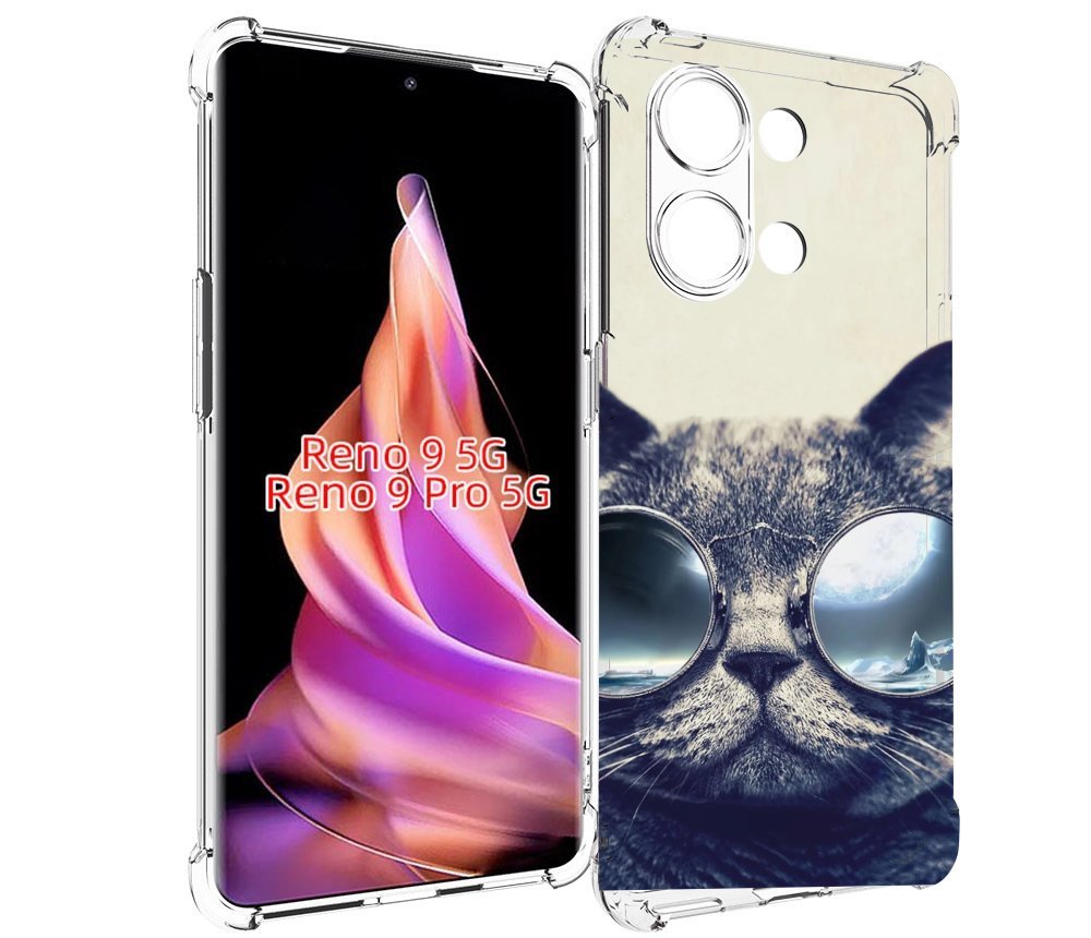 

Чехол MyPads Кот-в-очках-2 для Oppo Reno 9/Reno 9 Pro, Прозрачный, Tocco