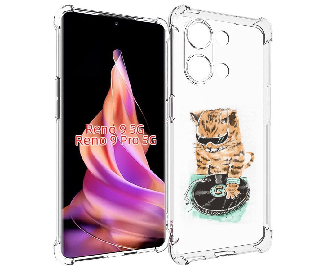 

Чехол MyPads Кот диджей для Oppo Reno 9/Reno 9 Pro, Прозрачный, Tocco