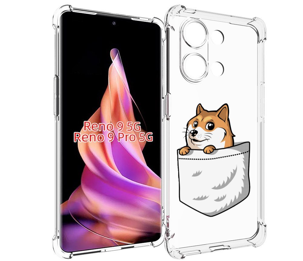 

Чехол MyPads Корги в кармане для Oppo Reno 9/Reno 9 Pro, Прозрачный, Tocco