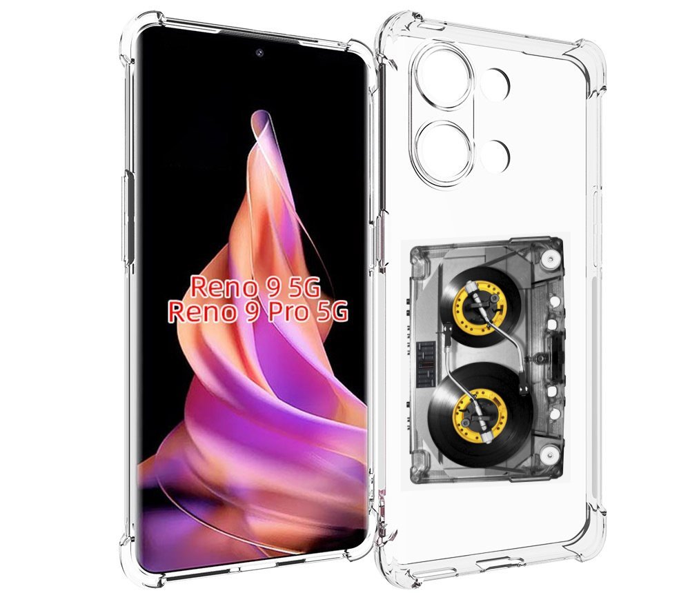 

Чехол MyPads Кассета музыкальная для Oppo Reno 9/Reno 9 Pro, Прозрачный, Tocco