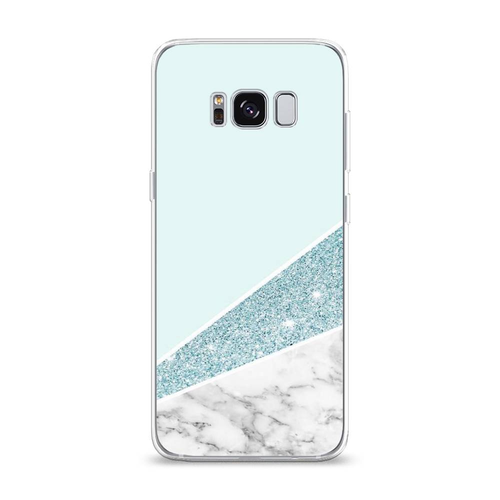 

Чехол Awog на Samsung Galaxy S8 "Мрамор с голубыми блестками", Голубой;белый, 24750-3