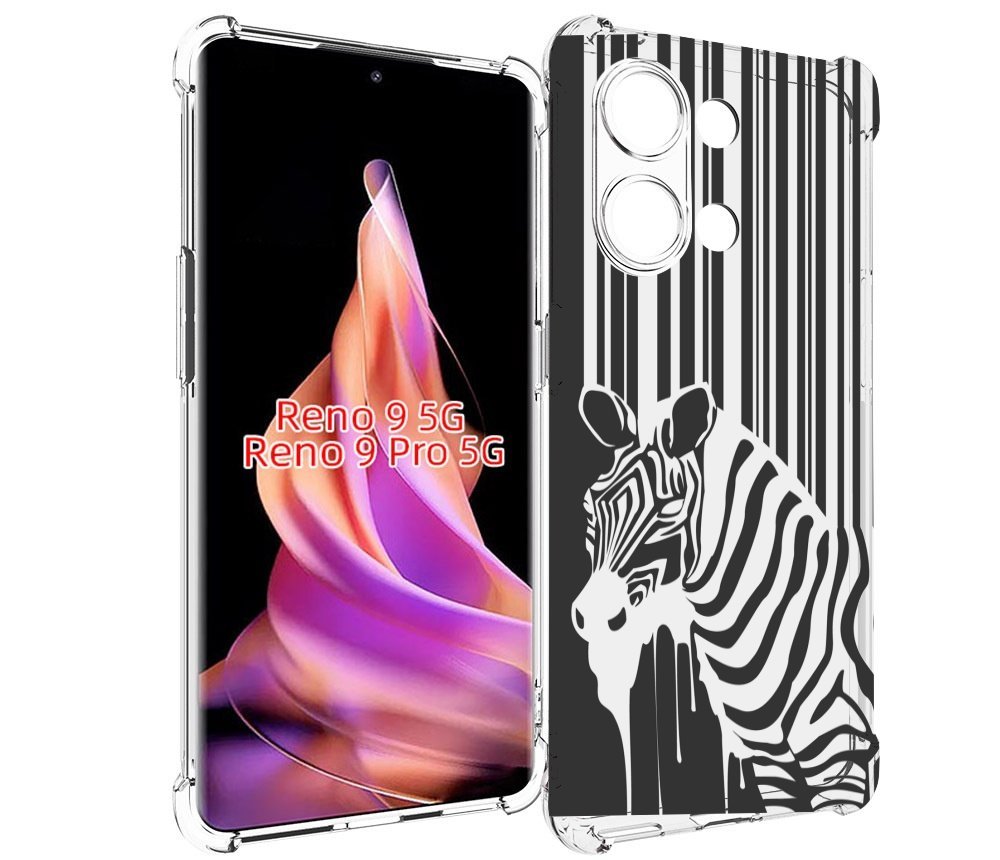 

Чехол MyPads Зебра для Oppo Reno 9/Reno 9 Pro, Прозрачный, Tocco
