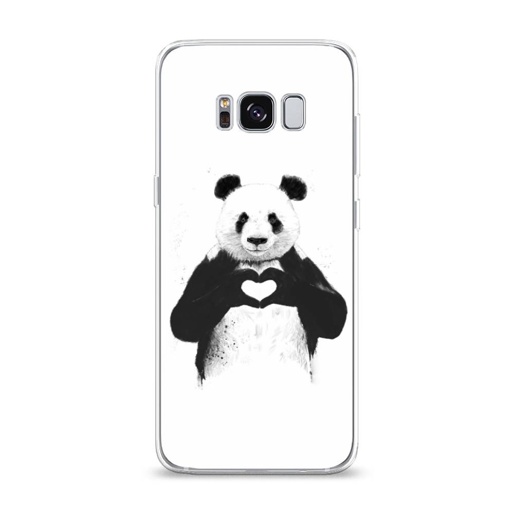 

Чехол Awog на Samsung Galaxy S8 "Панда love", Серебристый, 24750-10