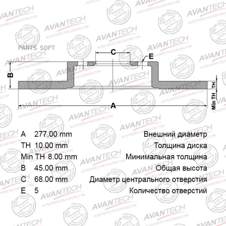 Диск Тормозной AVANTECH br0213s