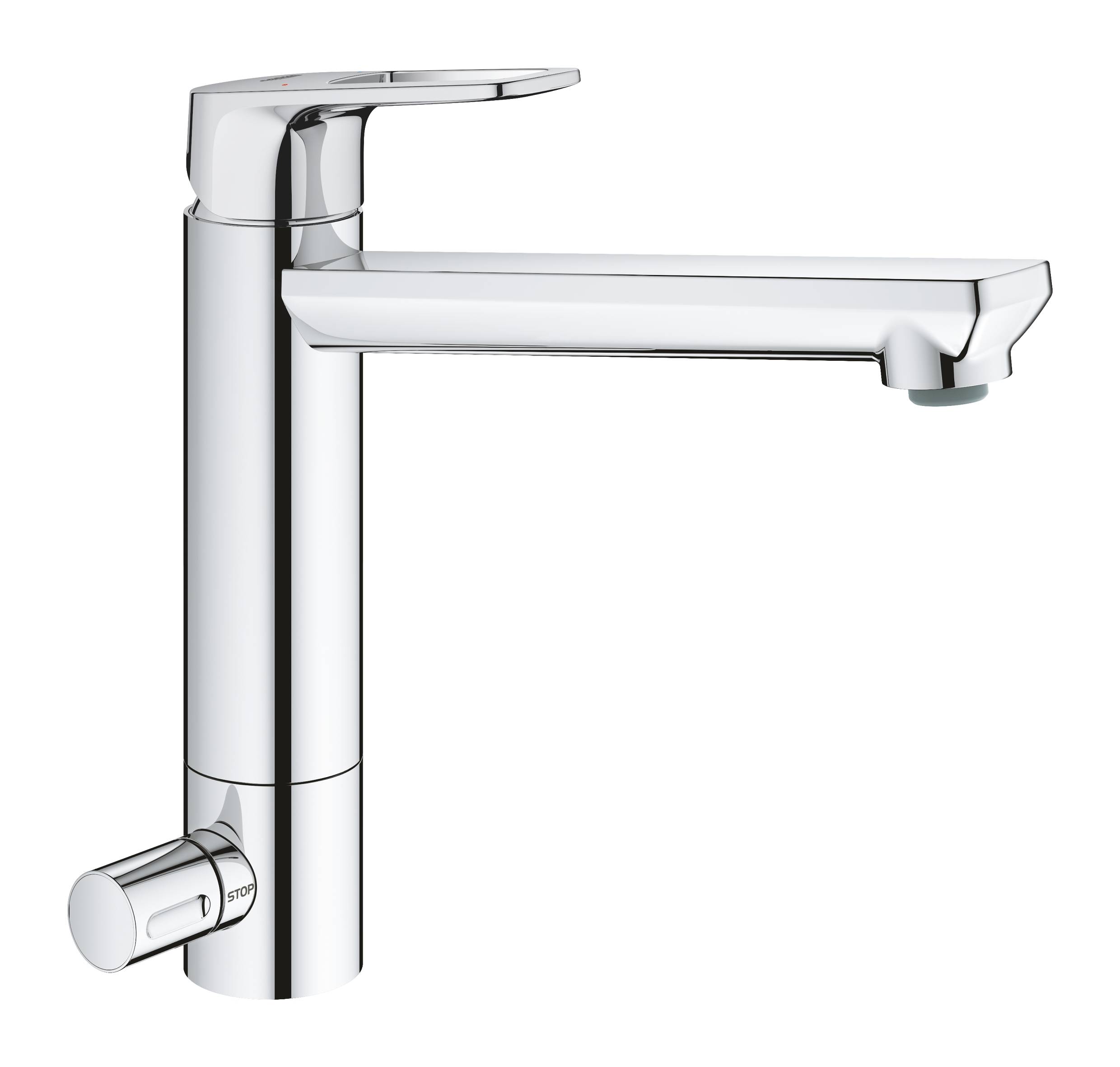 

Смеситель для кухни GROHE BauLoop с запорным вентилем, средний излив, хром (31713000), Серебристый