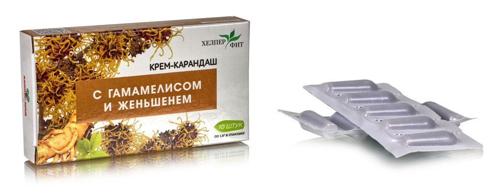 

КРЕМ-КАРАНДАШ с гамамелисом и женьшенем. 10шт по 1,5г