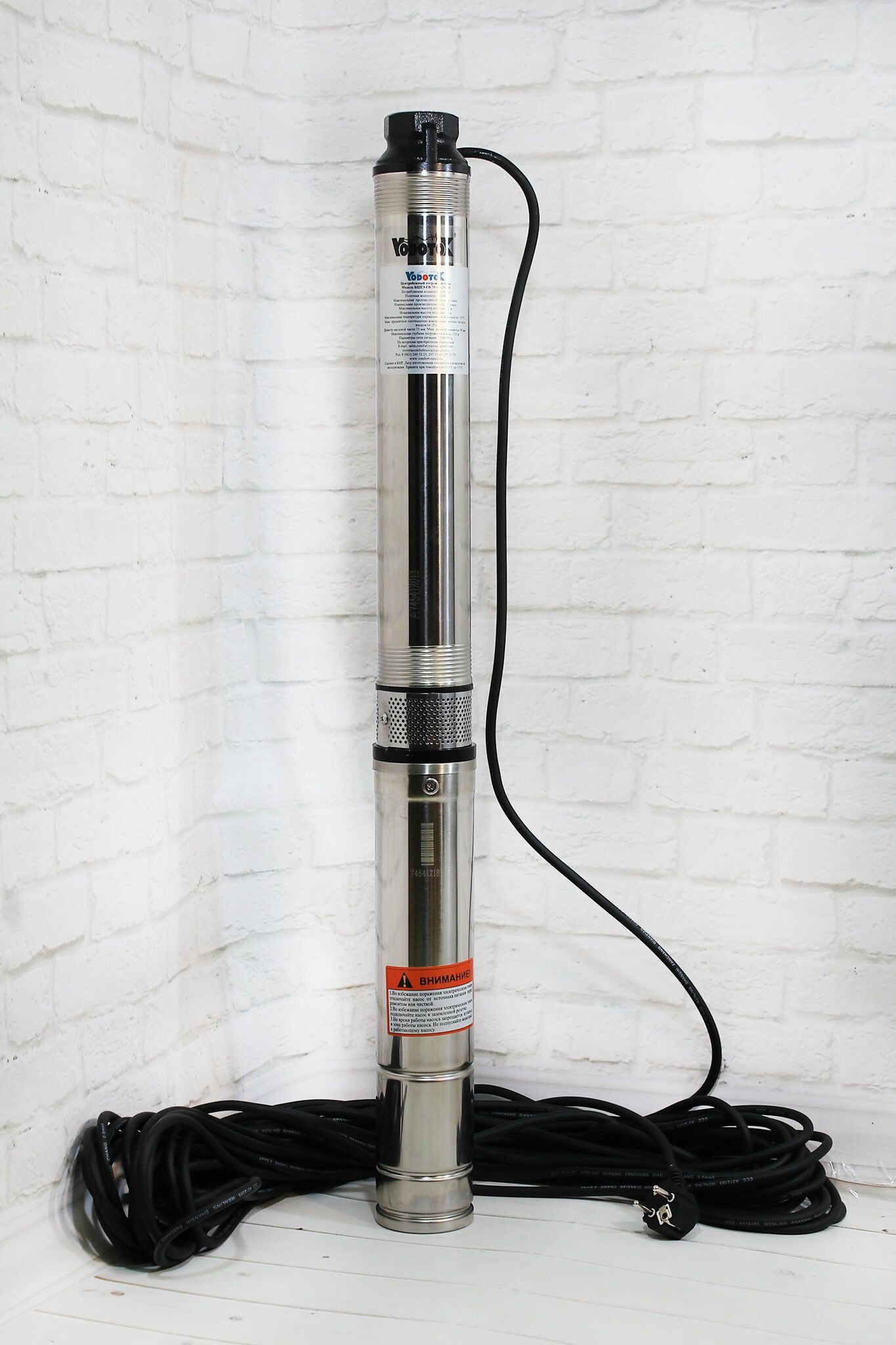 Насос скважинный Vodotok БЦПЭ-ГВ-75-0,5-25м-Ч для грязной воды
