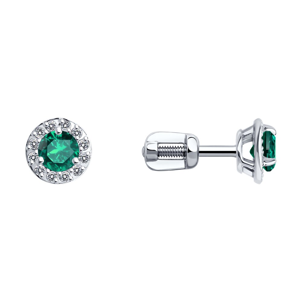 

Серьги из золота Diamant 52-222-02605-3, бриллиант/изумруд, 52-222-02605-3