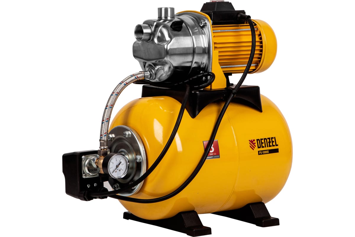 фото Насосная станция denzel ps1000x, желтый, черный, 3500л/ч