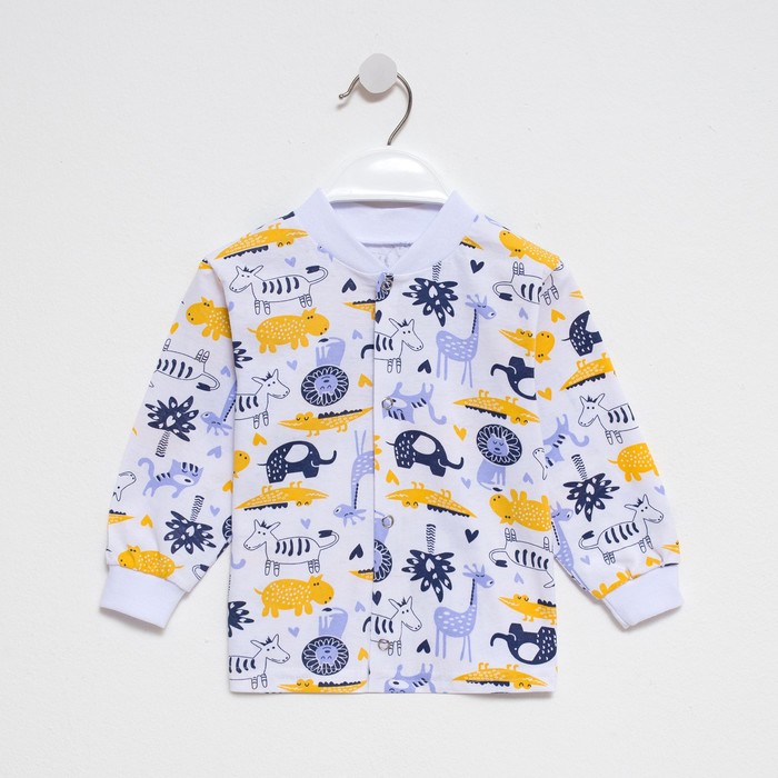 

Кофточка детская, цвет белый/животные, рост 68 см