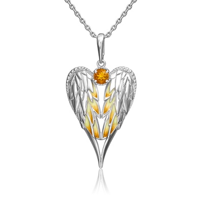 

Кулон из серебра PLATINA jewelry 03-3229-00-206-0200-68, эмаль/цитрин, 03-3229-00-206-0200-68