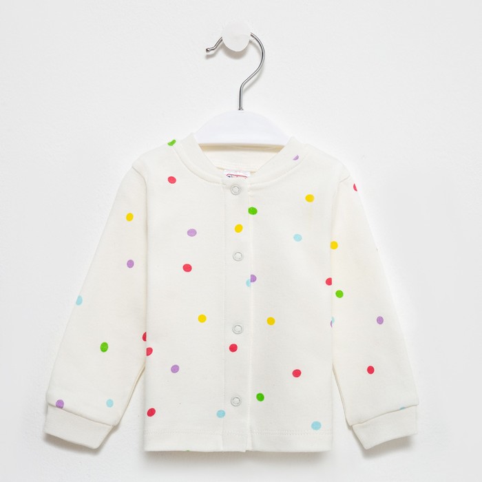 

Кофточка детская, цвет белый/горошек, рост 68 см