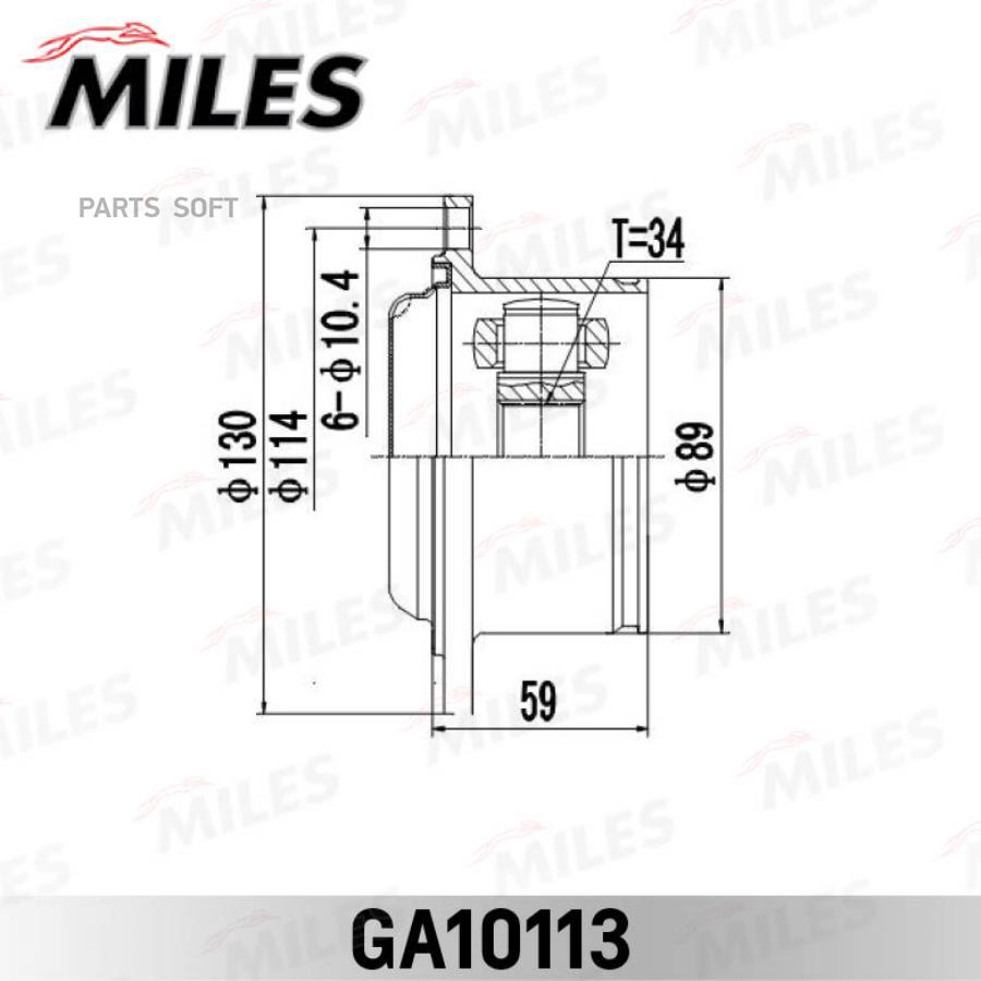 

S ШРУС внутренний FORD GALAXY 95-/SKODA SUPERB 02-/VW SHARAN 95- (GSP 650019) GA10113 1шт