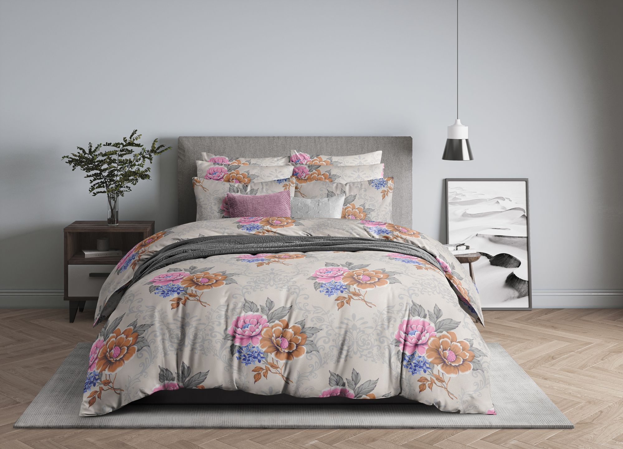 

Комплект постельного белья, Guten Morgen, Бязь, Евро с нав. 50х70 см, GMБ-1059-200-200-50