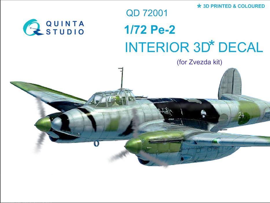 

QD72001 3D Декаль интерьера кабины Пе-2 для модели Звезда 7283, Цветной