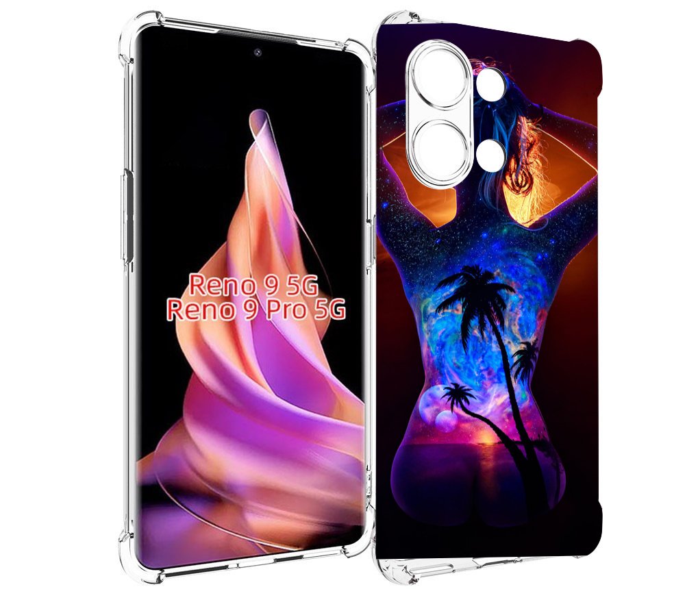 

Чехол MyPads Девушка-и-пальмы женский для Oppo Reno 9/Reno 9 Pro, Прозрачный, Tocco