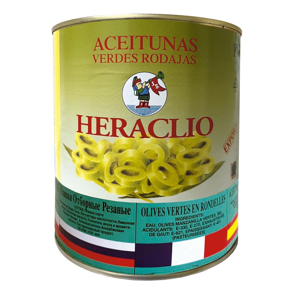 

Оливки Heraclio зеленые крупные резаные 3,1 кг