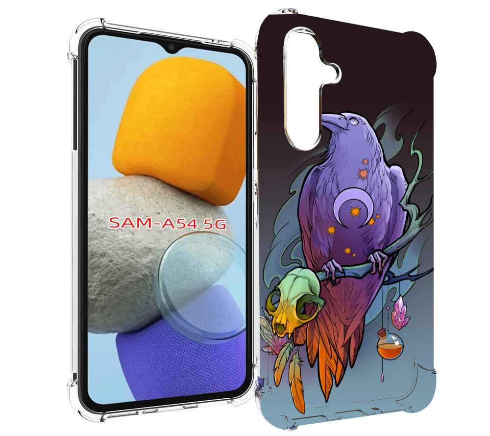 

Чехол MyPads фиолетовый ворон на ветке для Samsung Galaxy A54, Tocco