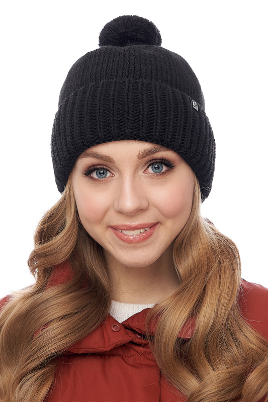 

Шапка бини женская Marhatter RWH11047 черная, р. 58, RWH11047