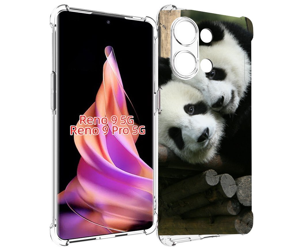 

Чехол MyPads Две-панды для Oppo Reno 9/Reno 9 Pro, Прозрачный, Tocco