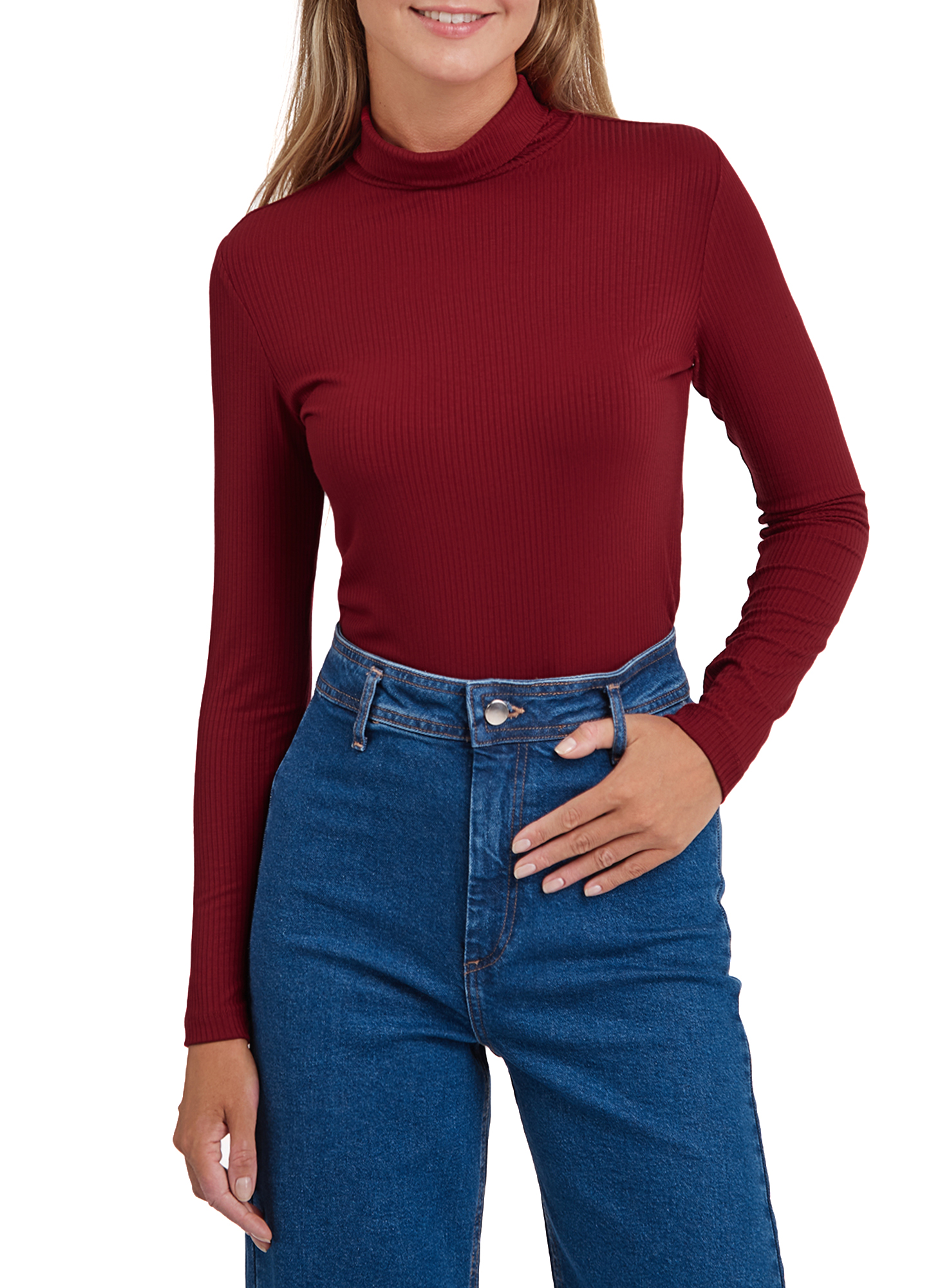Водолазка женская oodji 15E11034 красная 2XL