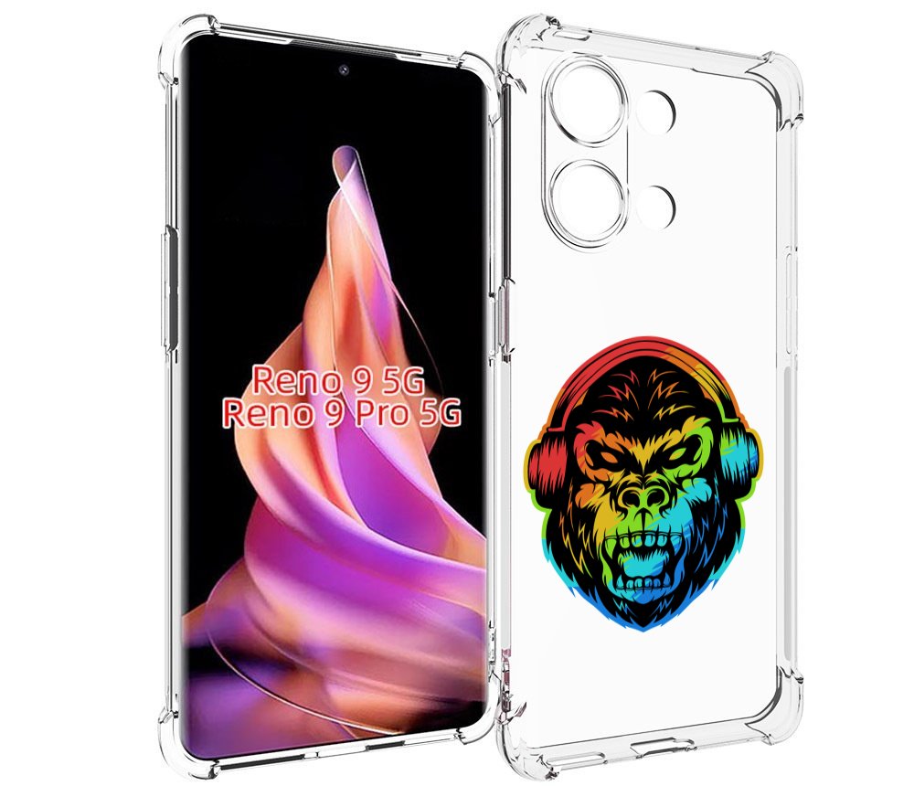 

Чехол MyPads Горилла-в-наушниках для Oppo Reno 9/Reno 9 Pro, Прозрачный, Tocco