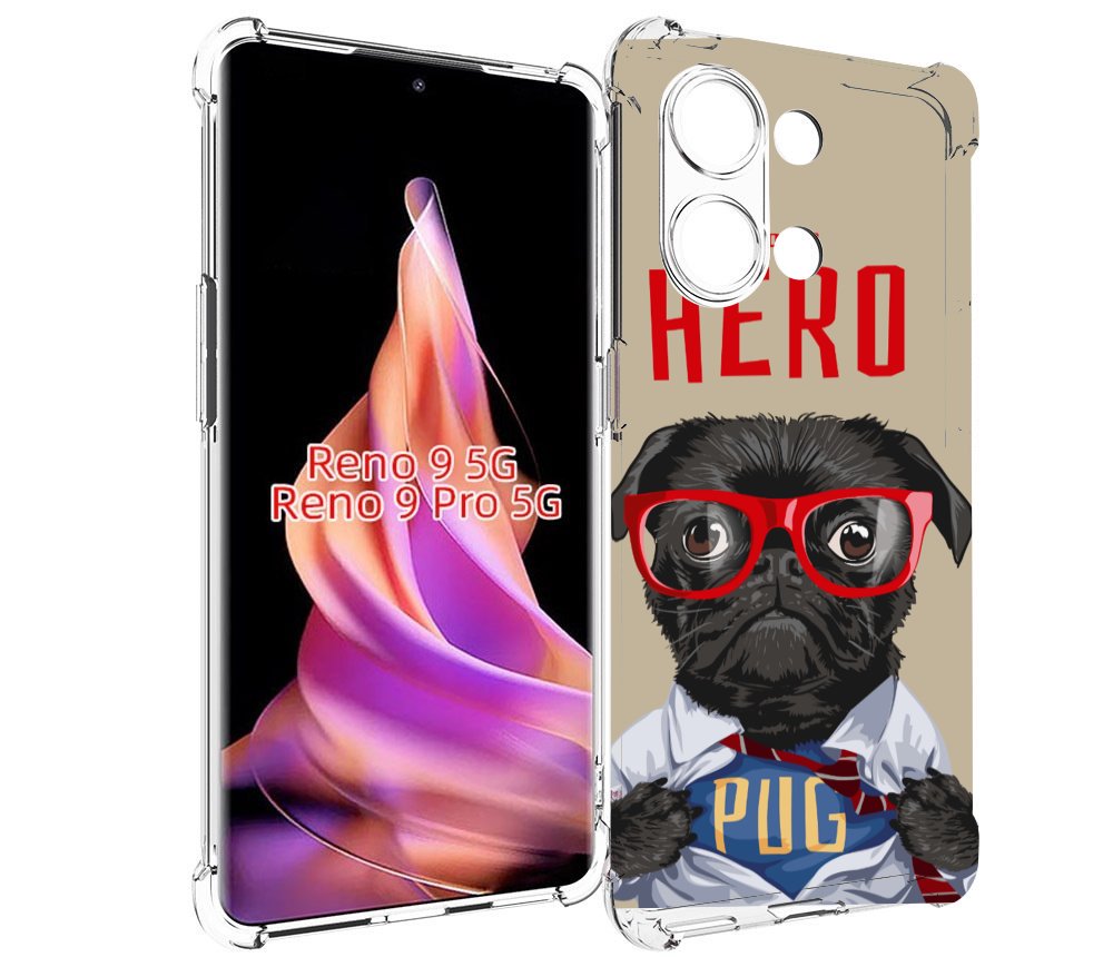 

Чехол MyPads Герой-PUG для Oppo Reno 9/Reno 9 Pro, Прозрачный, Tocco
