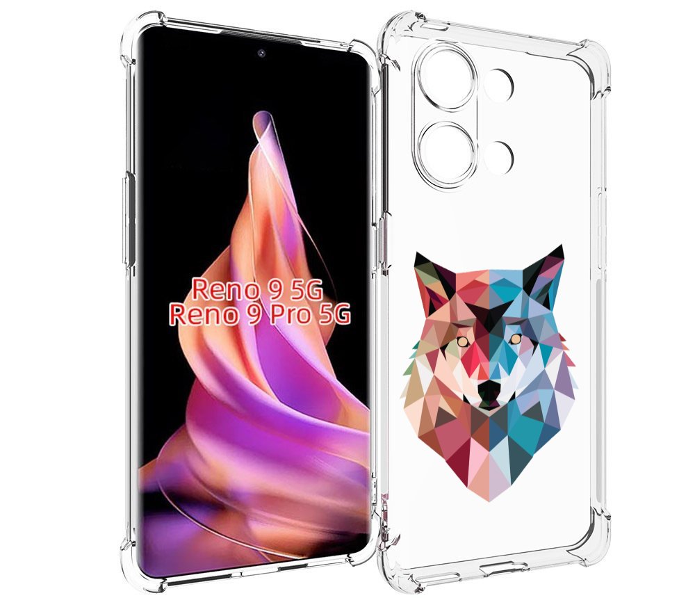 

Чехол MyPads Геометрический-волк для Oppo Reno 9/Reno 9 Pro, Прозрачный, Tocco