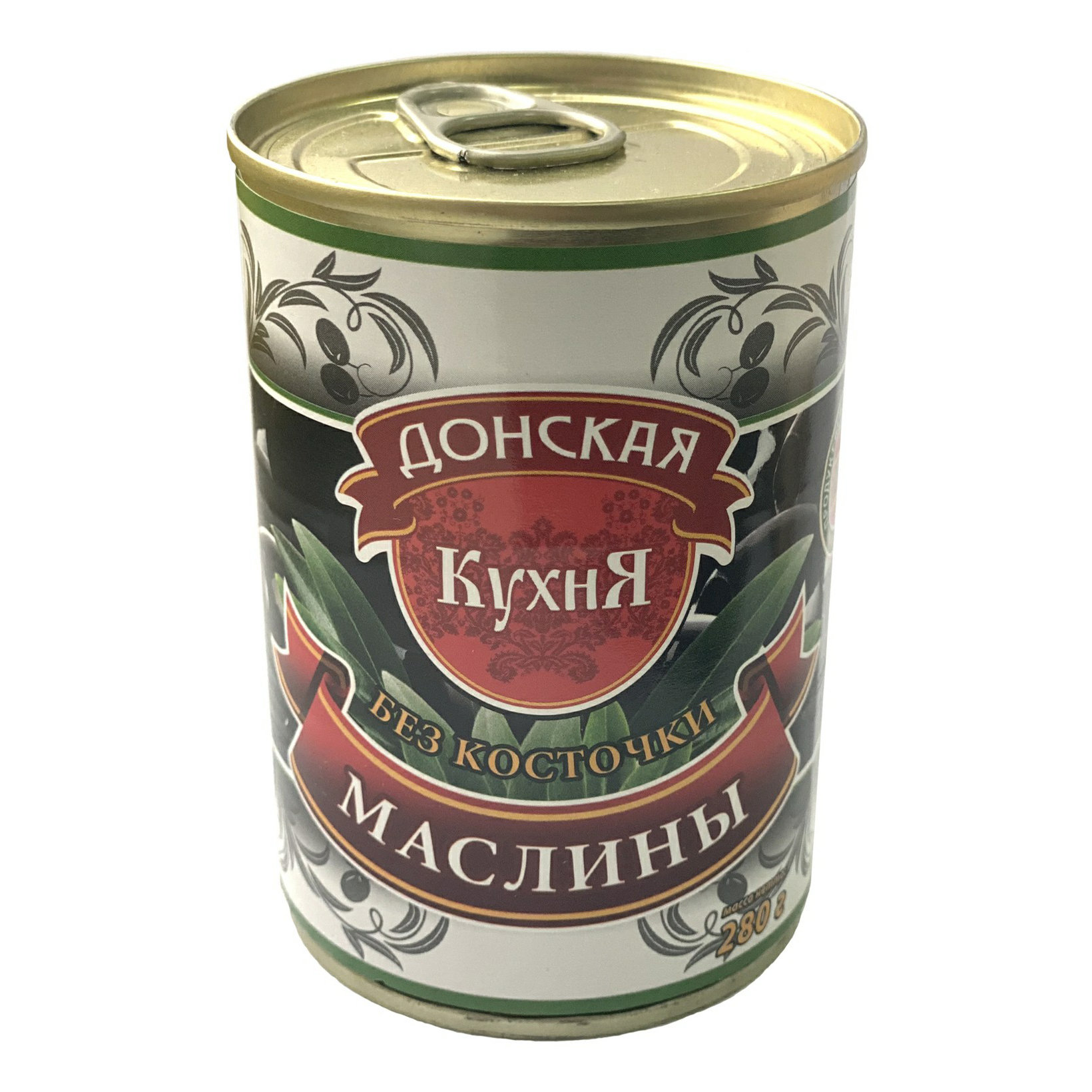 Маслины Донская Кухня черные средние без косточки 280 г