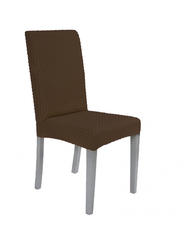 фото Чехол на стул без оборки venera, темно-коричневый, 1 предмет