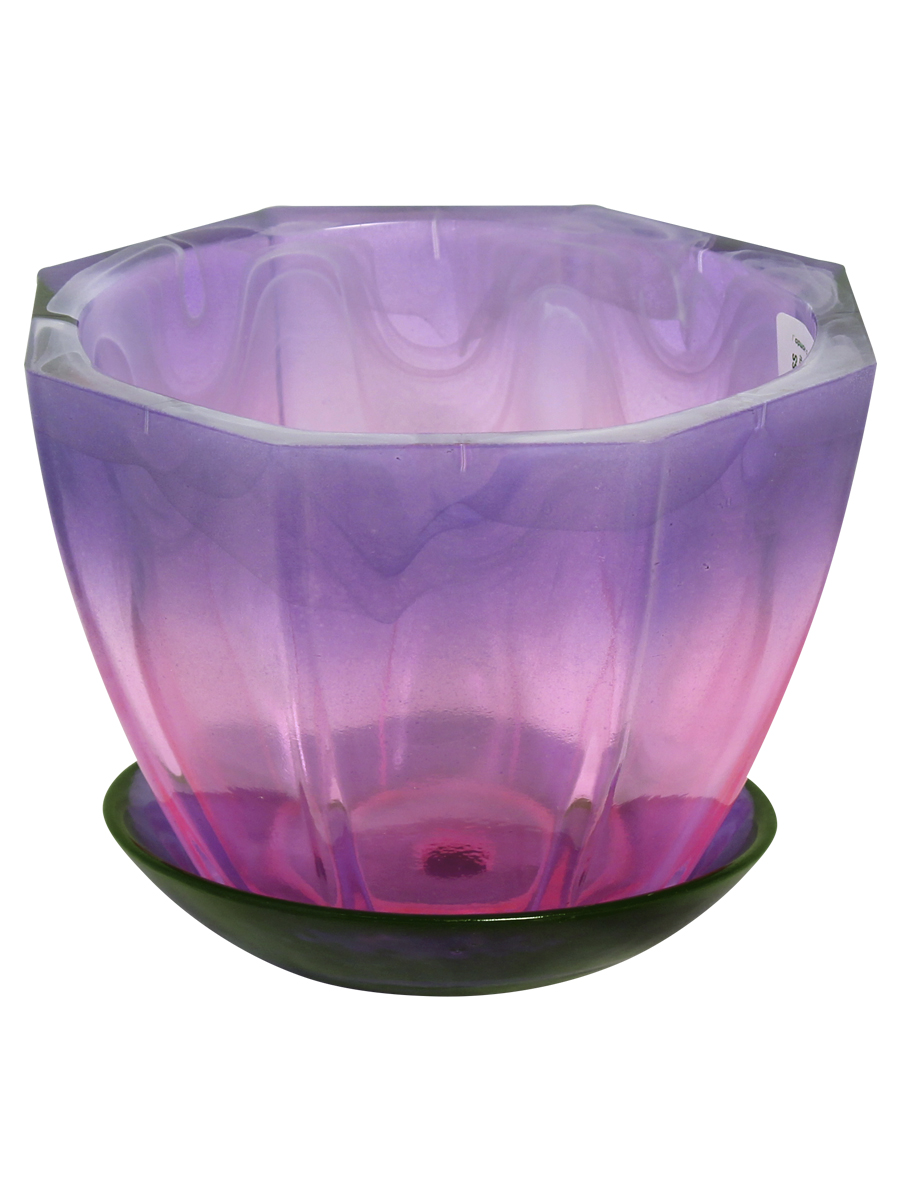 

Цветочный горшок NiNaGlass Грани 4840156865_ фиолетовый, Грани