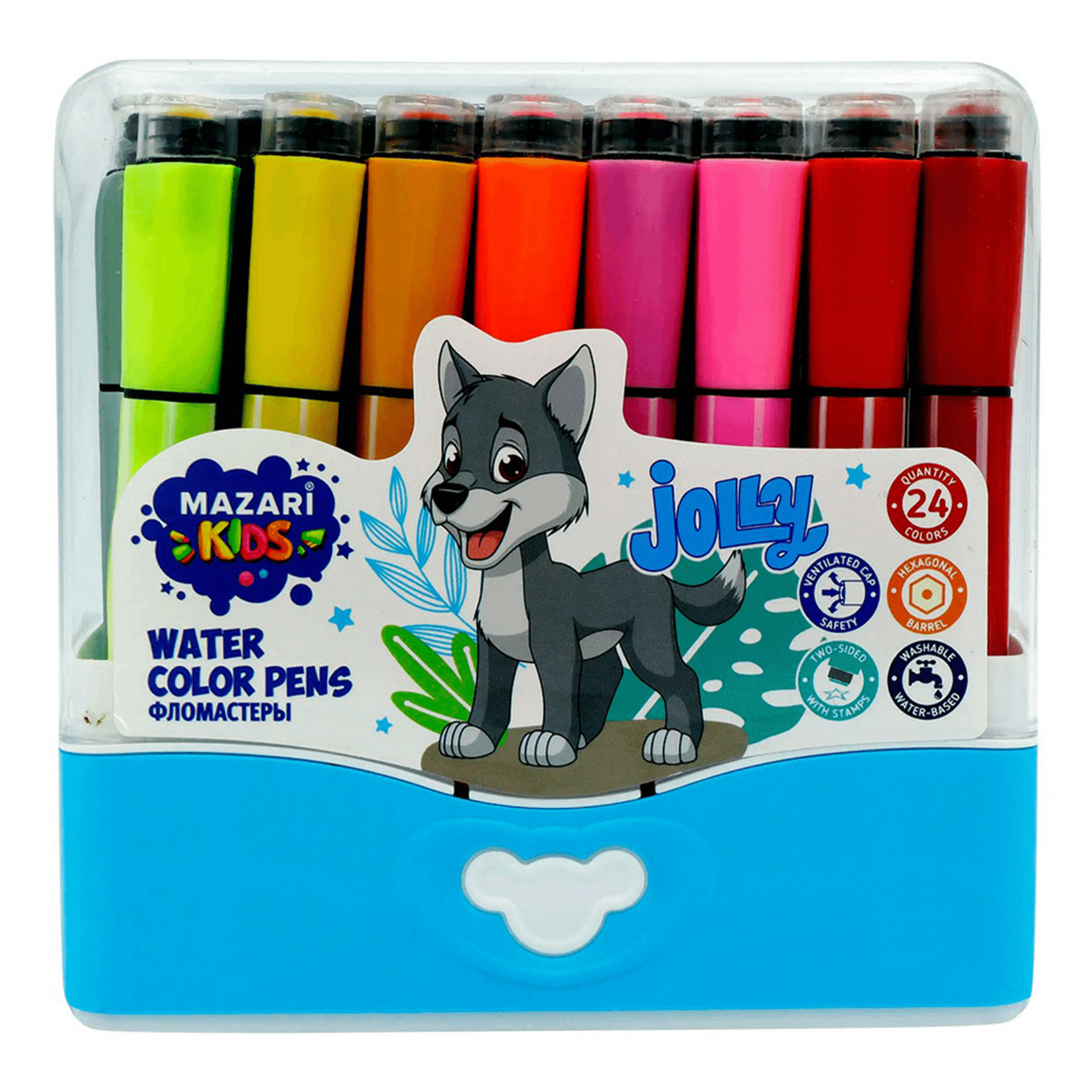 

Фломастеры Mazari Jolly со штампами 24 цвета, Разноцветный