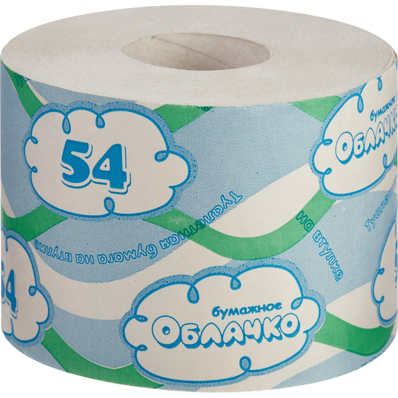 Бумага туалетная Бумажное облачко на втулке 1сл 54м 30рул/уп туалетная бумага zewa плюс 2 слоя 8 рулонов сирень