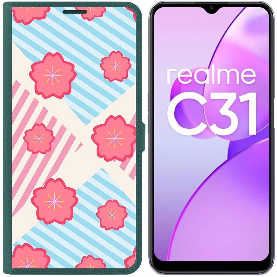 

Чехол-книжка Eco Book для Realme C31 Цветочный паттерн 10