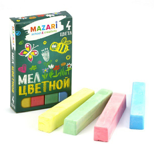 

Мел школьный Mazari 4 цвета