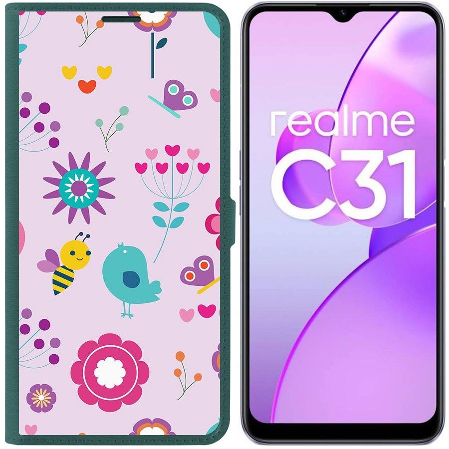 

Чехол-книжка Eco Book для Realme C31 Цветочный паттерн 8