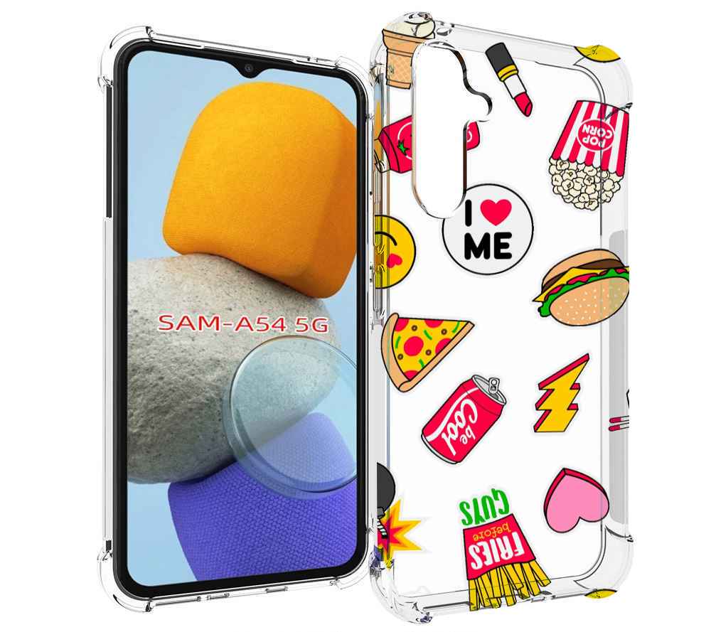 

Чехол MyPads фаст-фуд для Samsung Galaxy A54, Tocco