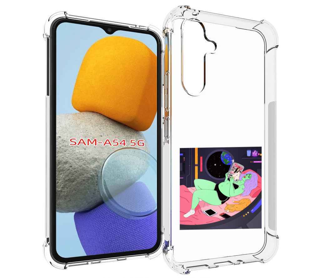 

Чехол MyPads трехглазая девушка зеленая для Samsung Galaxy A54, Tocco