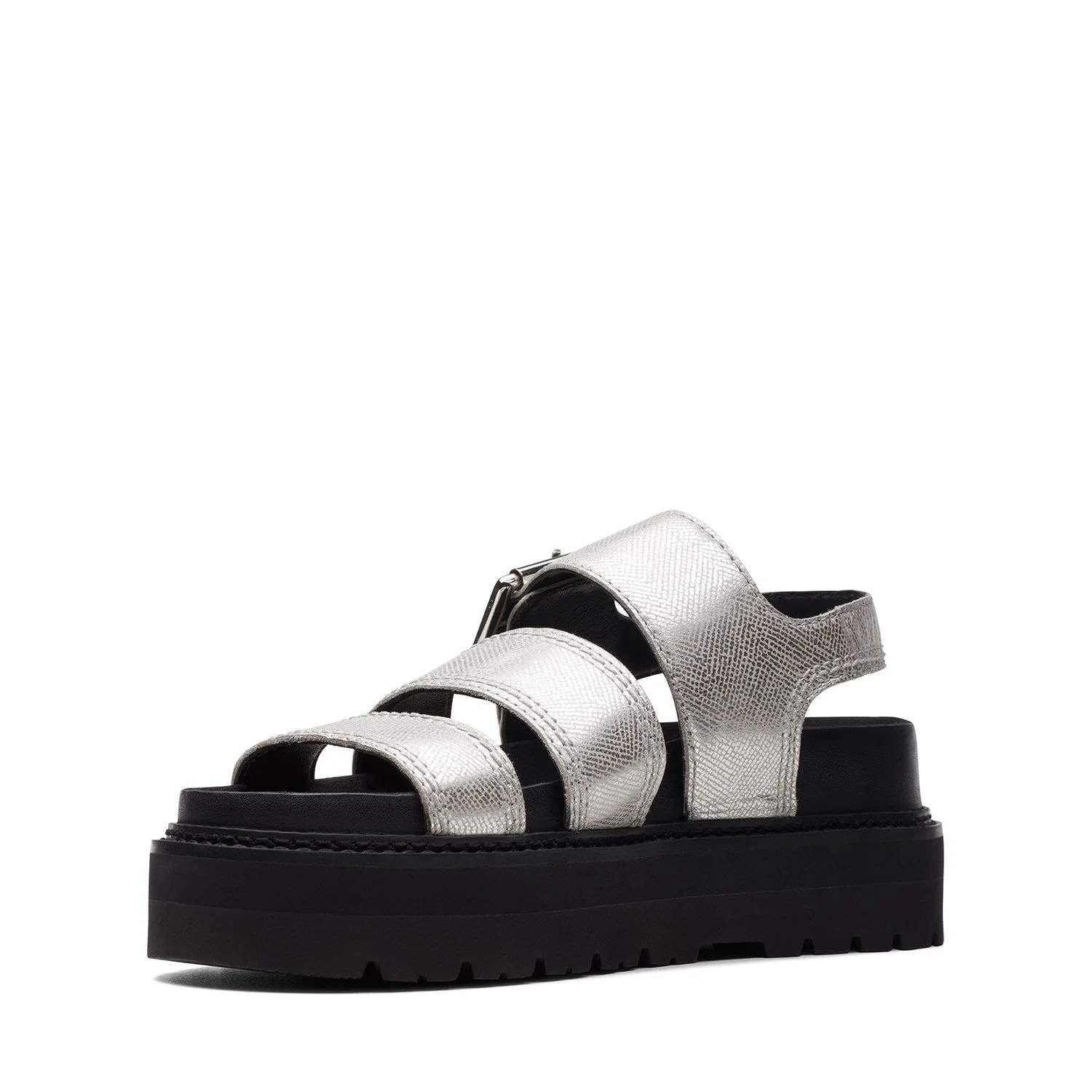 

Сандалии женский Clarks 26171508 серебристые 39 EU, Серебристый, 26171508