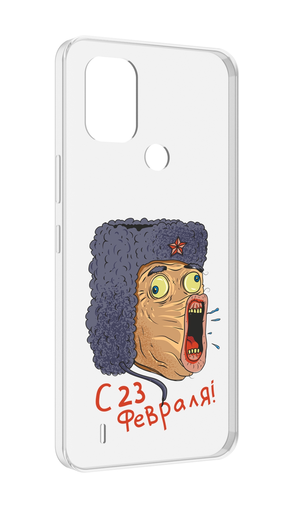 

Чехол MyPads 23 февраля смешная эмоция для Nokia C31, Прозрачный, Tocco